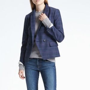 Banana Republic Plaid Double Breasted Blazer